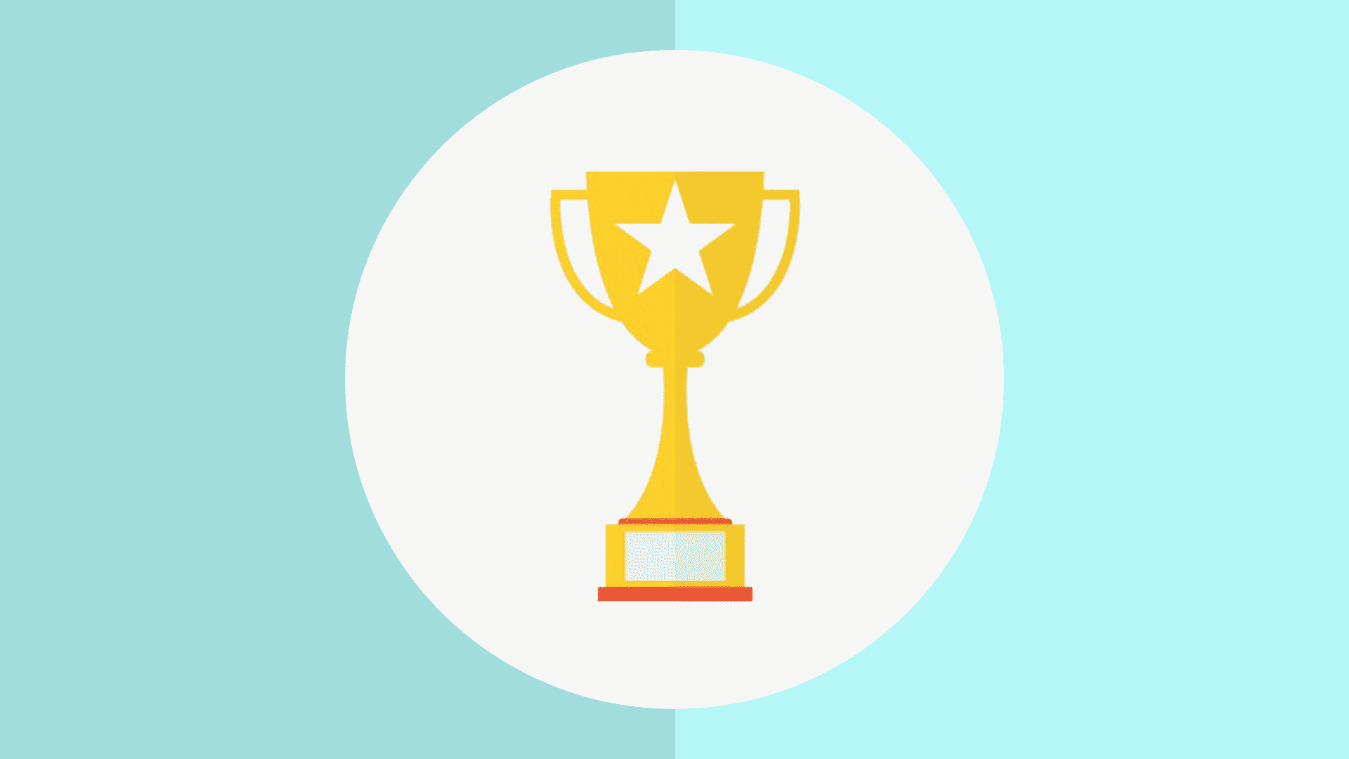 Golden trophy with a star on a light blue and white background, symbolizing success and achievement in social media contests and giveaways.