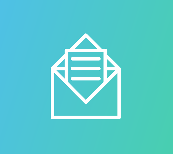 Email icon with a document inside, symbolizing email marketing and list building for businesses.